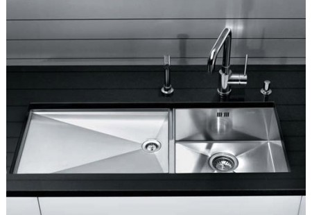 Мойка Blanco Zerox 400/550-T-U нержавеющая сталь полированная клапан-автомат InFino 521605 фото 2