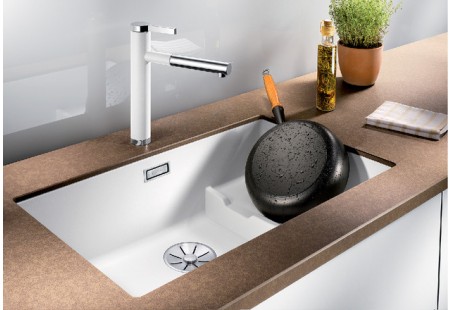 Мойка Blanco SUBLINE 700-U Level SILGRANIT белый чаша слева клапан-автомат InFino 523538 фото 8