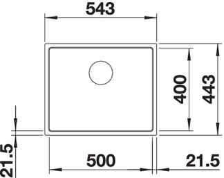 Схема встраивания 1 для мойки Blanco SUBLINE 500-IF антрацит клапан-автомат InFino 524107
