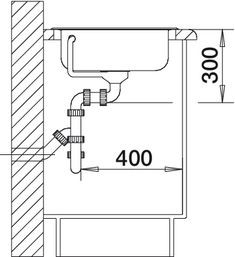 Схема встраивания 3 для мойки Blanco Tipo 45-C нержавеющая сталь полированная 525320