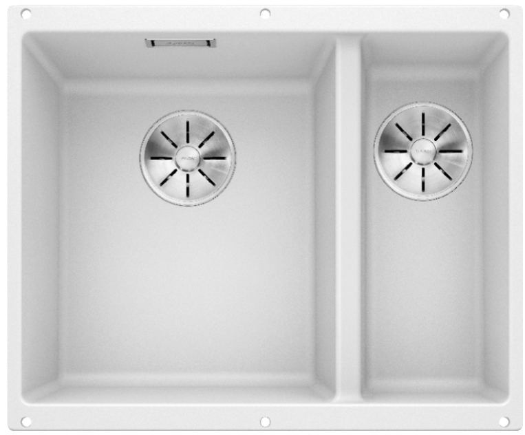 Мойка Blanco SUBLINE 340/160-U SILGRANIT белый клапан-автомат InFino 523552 фото 1