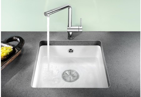 Мойка Blanco SUBLINE 375-U белый глянцевый клапан-автомат InFino 523726 фото 2