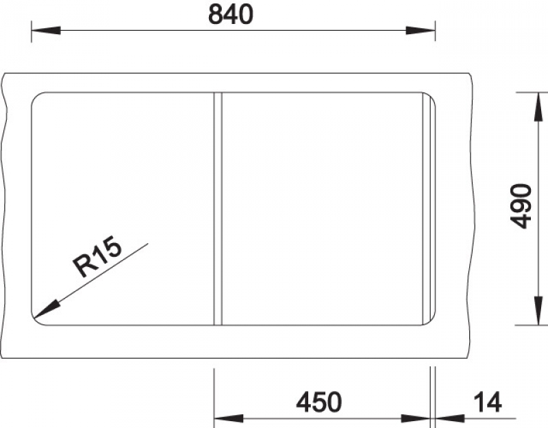 Схема встраивания 2 для мойки Blanco ZENAR 45S жасмин чаша слева клапан-автомат InFino 523812