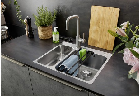 Мойка Бланко Solis 340/180-IF/A нержавеющая сталь полированная клапан-автомат InFino 526132 фото 2 Мойка Blanco Solis 340/180-IF/A нержавеющая сталь полированная клапан-автомат InFino 526132 фото 2