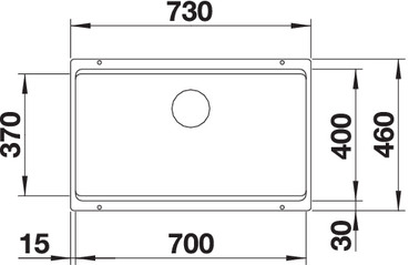 Схема встраивания 1 для мойки Blanco Etagon 700-U SILGRANIT® PuraDur® белый клапан-автомат InFino 525171