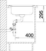 Схема встраивания 2 для мойки Blanco Tipo 9E нержавеющая сталь матовая чаша справа 511582