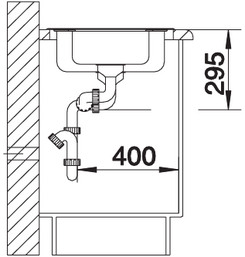 Схема встраивания 2 для мойки Blanco Tipo 6 нержавеющая сталь матовая чаша справа 511949