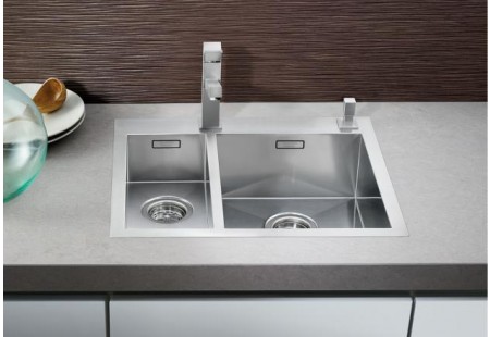 Мойка Blanco Zerox 400/400-IF/A нержавеющая сталь полированная клапан-автомат InFino 521648 фото 3