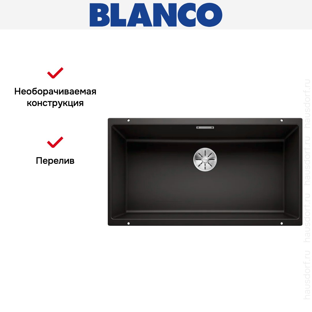 Мойка BLANCO SUBLINE 800-U Silgranit черный 526005 фото 4 Мойка BLANCO SUBLINE 800-U Silgranit черный 526005 фото 4