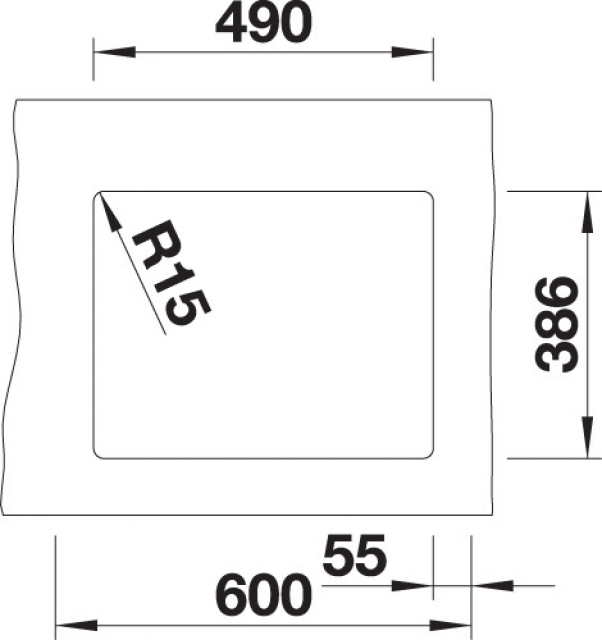 Схема встраивания 2 для мойки Blanco SUBLINE 500-U черный клапан-автомат InFino 523740