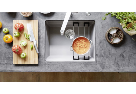 Мойка Blanco Etagon 500-U SILGRANIT PuraDur жасмин клапан-автомат InFino 522232 фото 5