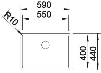Схема встраивания для мойки Blanco Claron 550-U нержавеющая сталь полированная клапан-автомат InFino 521579