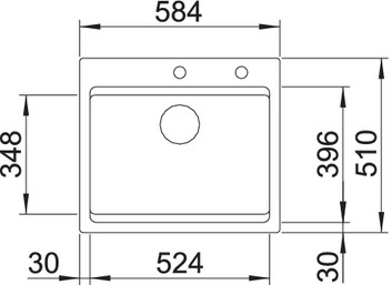 Схема встраивания 1 для мойки Blanco Etagon 6 PuraPlus базальт клапан-автомат InFino 525161