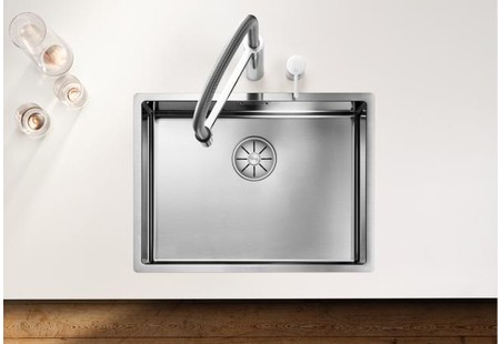Мойка Blanco Claron 400-IF Durinox® отводная арматура InFino® нержавеющая сталь полированная клапан-автомат InFino 523389 фото 3