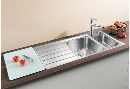 Мойка Blanco Axis III 6 S-IF нержавеющая сталь полированная чаша справа клапан-автомат InFino 522105 фото 2