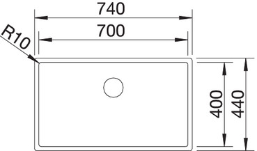 Схема встраивания для мойки Blanco Claron 700-IF Durinox нержавеющая сталь клапан-автомат InFino 523391
