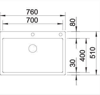 Схема встраивания для мойки Blanco Claron 700-IF/A Durinox® отводная арматура InFino® нержавеющая сталь полированная клапан-автомат InFino 523394