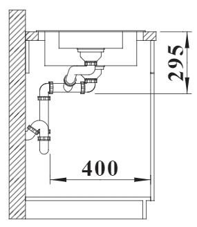 Схема встраивания 3 для мойки Blanco Tipo II 6 S нержавеющая сталь матовая 526620