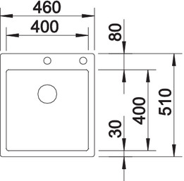 Схема встраивания для мойки Blanco Claron 400-IF/A Durinox® отводная арматура InFino® нержавеющая сталь полированная клапан-автомат InFino 523392