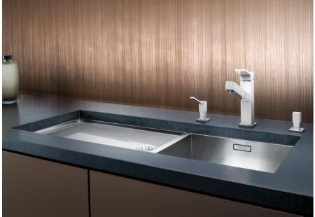 Мойка Blanco Zerox 400/550-T-U нержавеющая сталь полированная клапан-автомат InFino 521606 фото 3