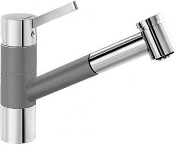 Смеситель Бланко Tivo-S chrome/Silgranit темная скала 518798 фото 1 Смеситель Blanco Tivo-S chrome/Silgranit темная скала 518798 фото 1