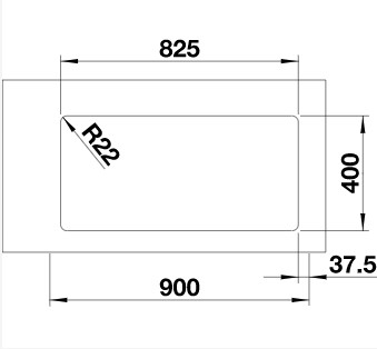 Схема встраивания 4 для мойки Blanco Andano 400/400-U нержавеющая сталь полированная клапан-автомат InFino 522987
