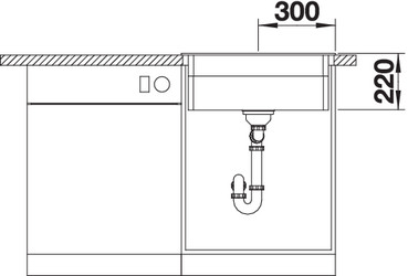 Схема встраивания 3 для мойки Blanco Etagon 6 белый клапан-автомат InFino 524543