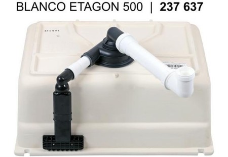 Мойка Blanco ETAGON 500-U PuraPlus глянцевая магнолия клапан-автомат InFino 525150 фото 3