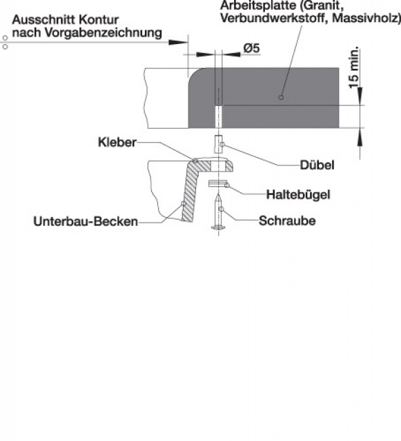 Схема встраивания 5 для мойки Blanco SUBLINE 400-U SILGRANIT кофе клапан-автомат InFino 523431