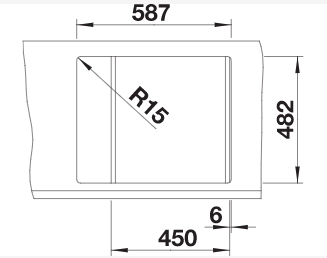 Схема встраивания 4 для мойки Blanco Tipo 45 S Mini нержавеющая сталь микротекстура 516525