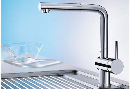 Смеситель Blanco Linus-S рычаг справа сатинированное золото satin gold 526684 фото 2