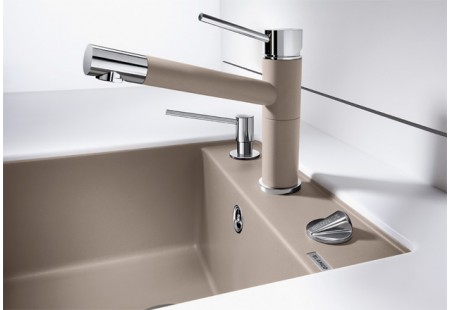 Смеситель Blanco Alta compact chrome/Silgranit серый бежевый 517633 фото 3