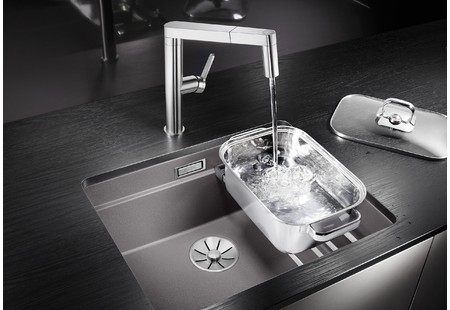 Мойка Blanco Etagon 500-U SILGRANIT PuraDur жасмин клапан-автомат InFino 522232 фото 7