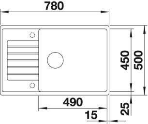 Схема встраивания 1 для мойки Blanco Zia XL 6S Compact SILGRANIT серый бежевый 523280