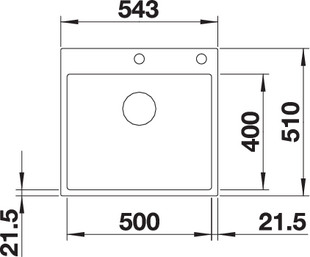 Схема встраивания 1 для мойки Blanco SUBLINE 500-IF/A черный клапан-автомат InFino 525999