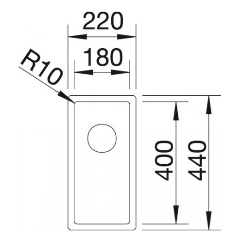 Схема встраивания для мойки Blanco Claron 180-U нержавеющая сталь полированная клапан-автомат InFino 521565