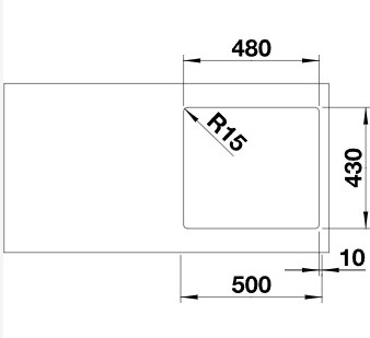 Схема встраивания 4 для мойки Blanco Andano 450-IF нержавеющая сталь полированная клапан-автомат InFino 522961