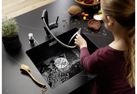 Мойка Бланко SUBLINE 500-U SILGRANIT жасмин клапан-автомат InFino 523437 фото 3 Мойка Blanco SUBLINE 500-U SILGRANIT жасмин клапан-автомат InFino 523437 фото 3