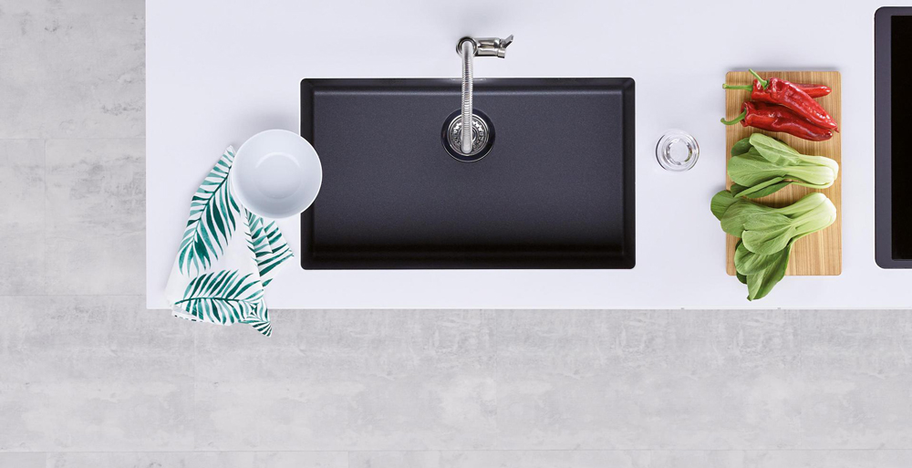 Мойка Blanco SUBLINE 700-U SILGRANIT черный клапан-автомат InFino 526001 фото 3