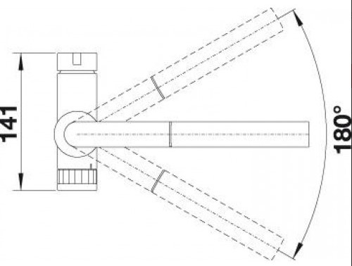 Схема встраивания 3 для смесителя Blanco EVOL-S Volume рычаг управления справа хром 525210
