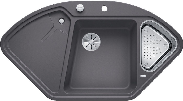 Мойка Blanco DELTA II темная скала чаша справа клапан-автомат InFino 523657 фото 1