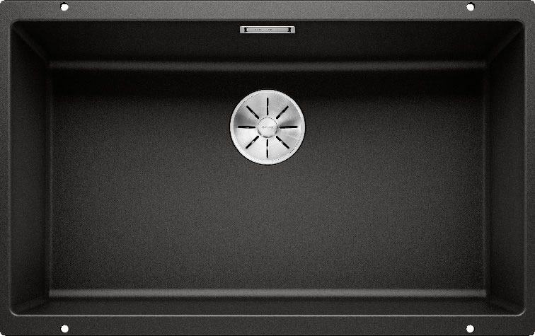 Мойка Blanco SUBLINE 700-U SILGRANIT черный клапан-автомат InFino 526001 фото 1