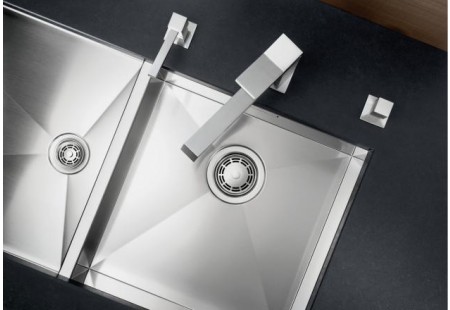 Мойка Blanco Zerox 400/550-T-U нержавеющая сталь полированная клапан-автомат InFino 521606 фото 5