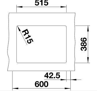 Схема встраивания 2 для мойки Blanco SUBLINE 350/150-U керамика отводная арматура InFino® глянцевая магнолия клапан-автомат InFino 523742