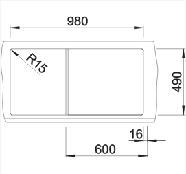 Схема встраивания 2 для мойки Blanco ZENAR XL 6 S белый чаша слева клапан-автомат InFino 524001