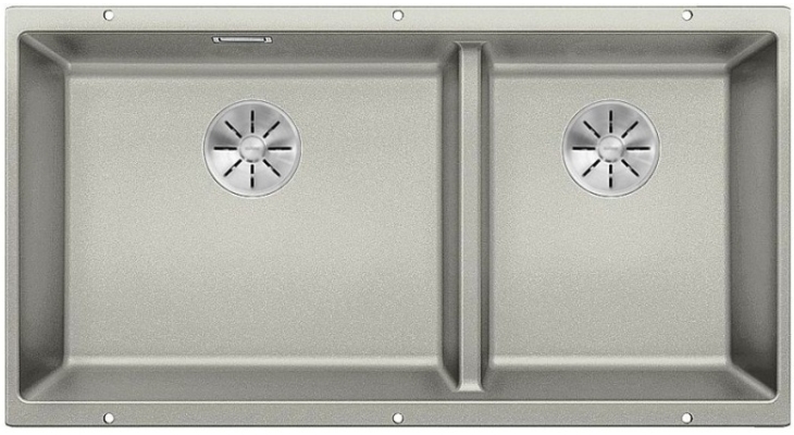 Мойка Бланко SUBLINE 480/320-U жемчужный клапан-автомат InFino 523587 фото 2 Мойка Blanco SUBLINE 480/320-U жемчужный клапан-автомат InFino 523587 фото 2