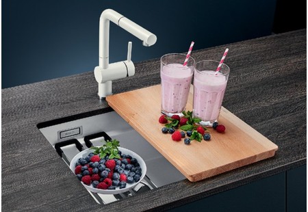 Мойка Blanco ETAGON 500-U PuraPlus глянцевая магнолия клапан-автомат InFino 525150 фото 4