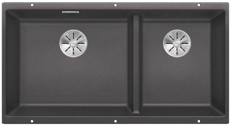 Мойка Бланко SUBLINE 480/320-U темная скала клапан-автомат InFino 523585 фото 1 Мойка Blanco SUBLINE 480/320-U темная скала клапан-автомат InFino 523585 фото 1