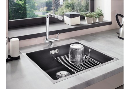 Мойка Blanco SUBLINE 500-IF/A черный клапан-автомат InFino 525999 фото 5