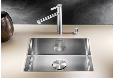 Мойка Blanco Claron 500-U Durinox® отводная арматура InFino® нержавеющая сталь полированная клапан-автомат InFino 523386 фото 6